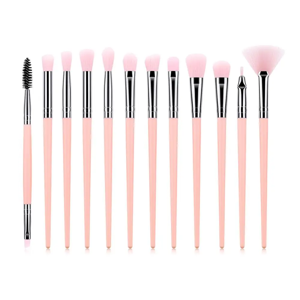 

12 Pcs Professional Makeup Brushes Set Eye Shadow Eyeliner Eyelash Eyebrow Blending Brushes For Make up Portable Eye Brushes Set