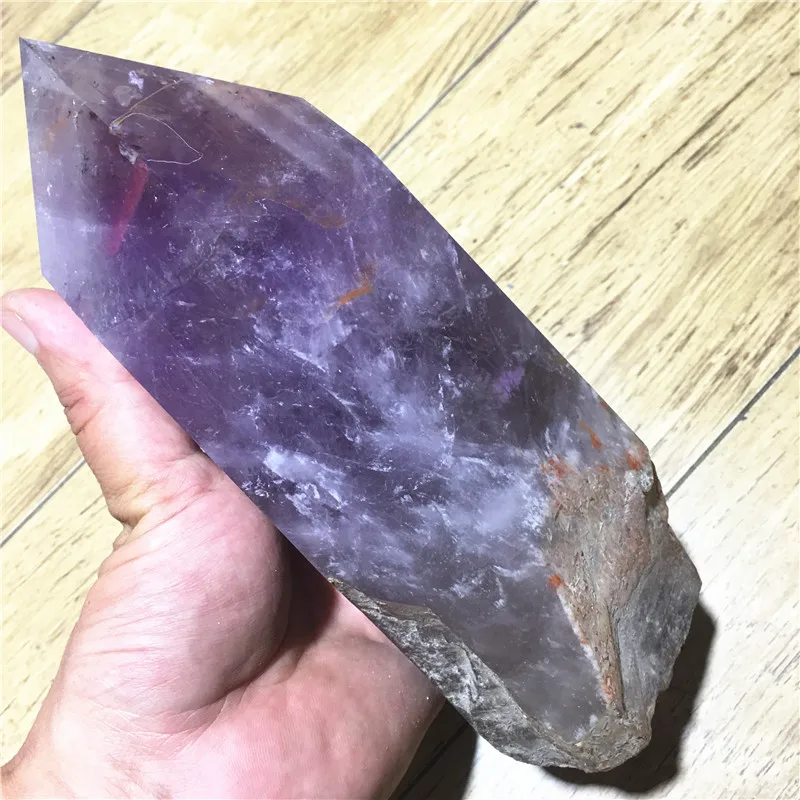 

wand Narural amethyst quartz Crystal Stone and craft reiki healing Decorative wand