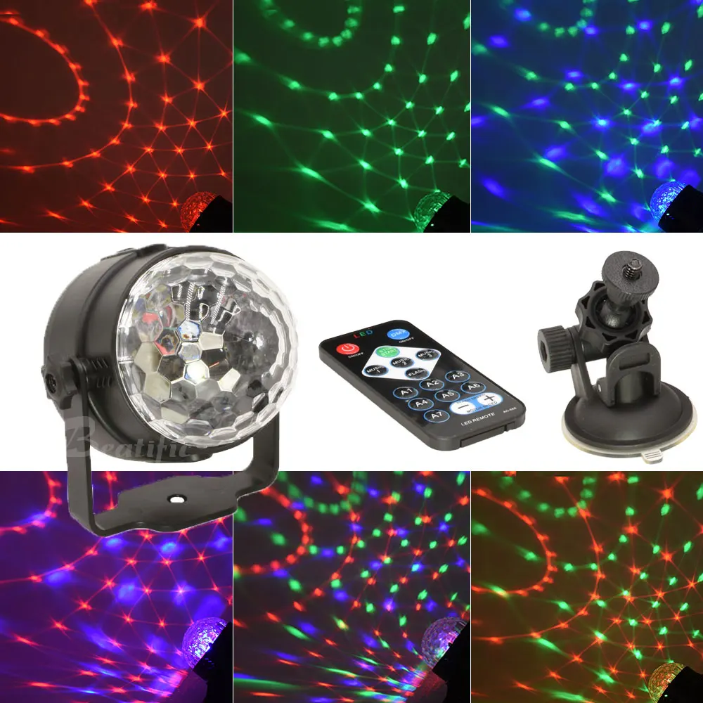 

RGB LED Magic Ball USB Disco Light Stage Effect Lighting Party Lamp Car Styling Sound Activated Projector