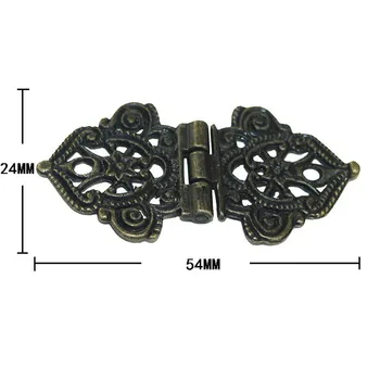 

Vintage Alloy Hollow Flower Hinge,Chinese Furniture Hardware,Metal Hinges,Cabinet Door Butt Hinges For DIY Box,24*54mm,20Pcs