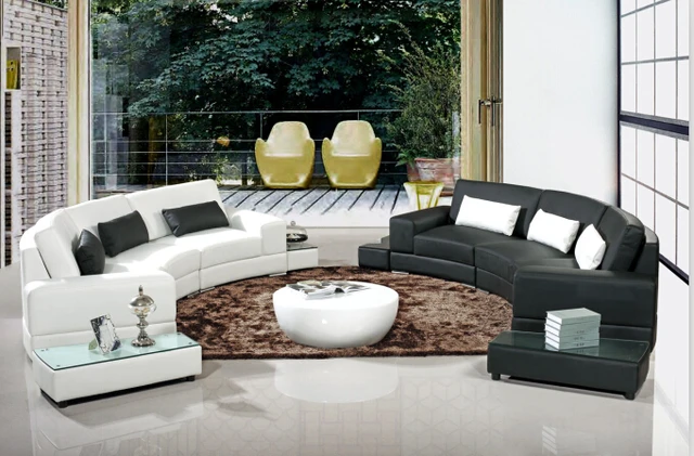 Arc shaped sofa set for living room furniture,modern leather sofa-in ...