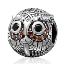 Fit Pandora pulseras Nueva Búho Perlas Originales de 925 Encantos de plata esterlina con Cubic Zirconia Joyería de DIY Que Hace