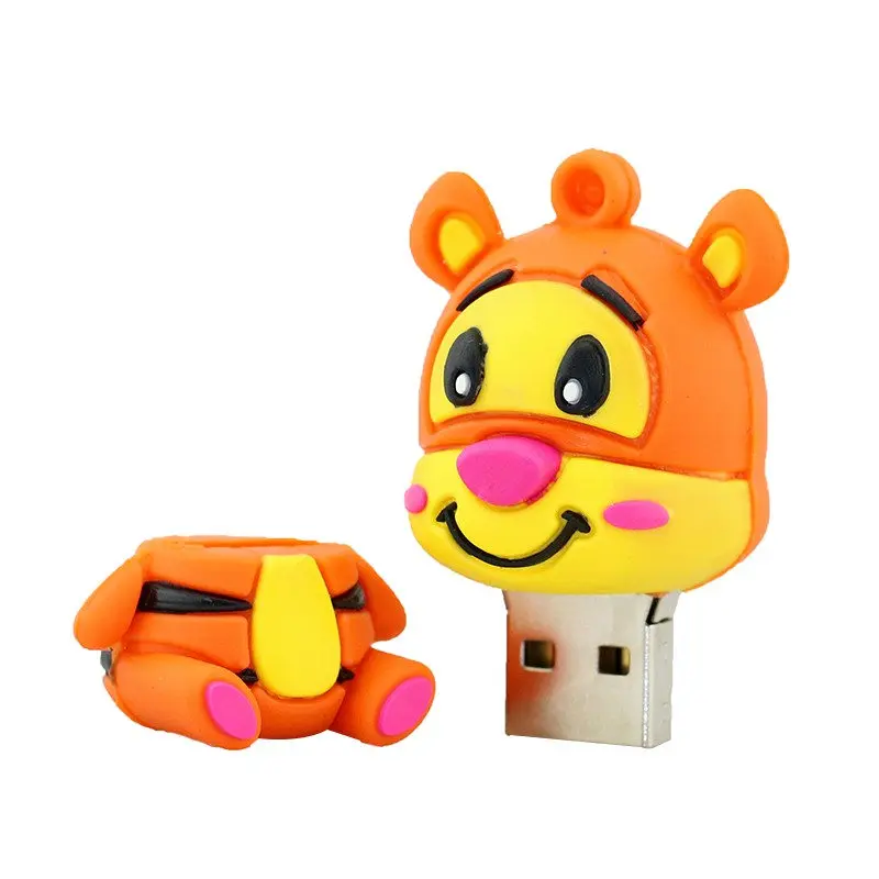 Милый мультяшный Кот Ослик USB флеш-накопитель животное, Лев, тигр, свинья карта памяти Флешка USB флешка флеш-накопитель 32GB 16GB 8GB