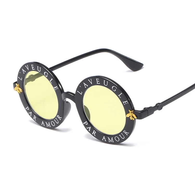 Модные Винтажные круглые солнцезащитные очки, женские брендовые дизайнерские винтажные градиентные солнцезащитные очки, женские солнцезащитные очки UV400 Oculos Feminino Lentes - Цвет линз: BlackYellow