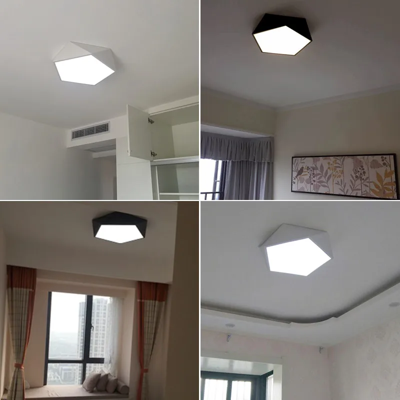 

Contemporary ceiling lighting For Living room Bedroom Dining room decor avize Black White Lampshade bathroom ceiling light