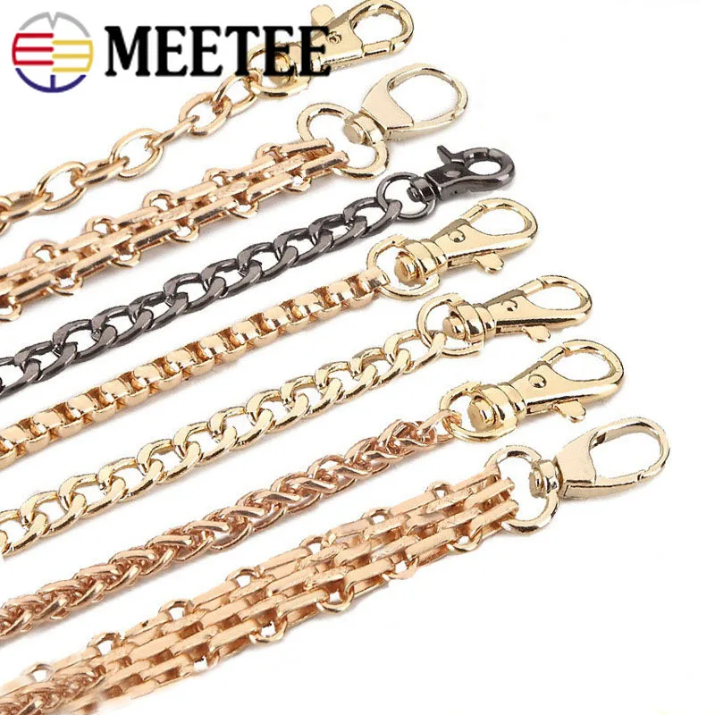 

New 100/120cm Shoulder Bag Straps Handle Shoulder Crossbody Handbag Bag Belt Metal Replacement Gold Silver Black Metal Bag Chain