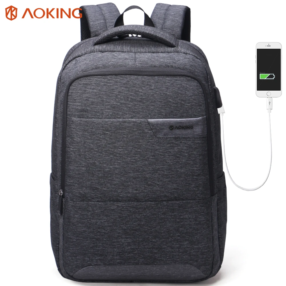 Рюкзак Aoking для ноутбука 15 6 дюйма с usb зарядкой женщин и мужчин школьный рюкзак