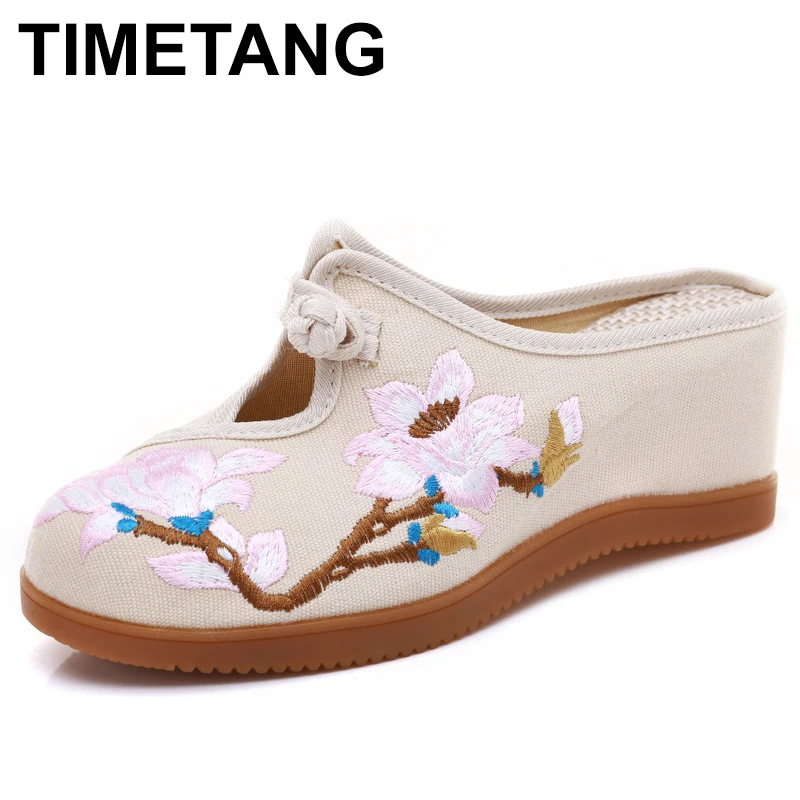 canvas mule slip on shoes