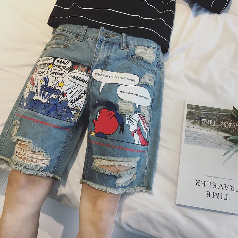 

Shorts 2019 Trousers Summer Pattern Knee Length Medium Zipper Fly Midweight Jeans Dsq Mens New Sale