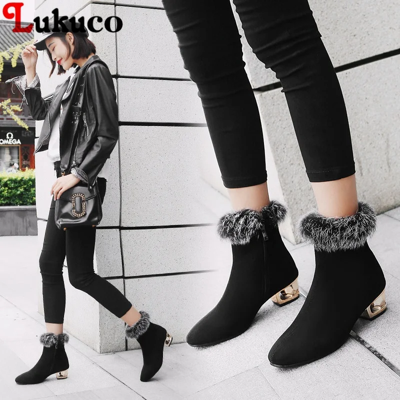 

Lukuo 2019 New Sale Winter Warm Botas Fur Boots Large Plus Big Size 43 44 45 46 47 48 High Quality Free Shipping Shoes Women
