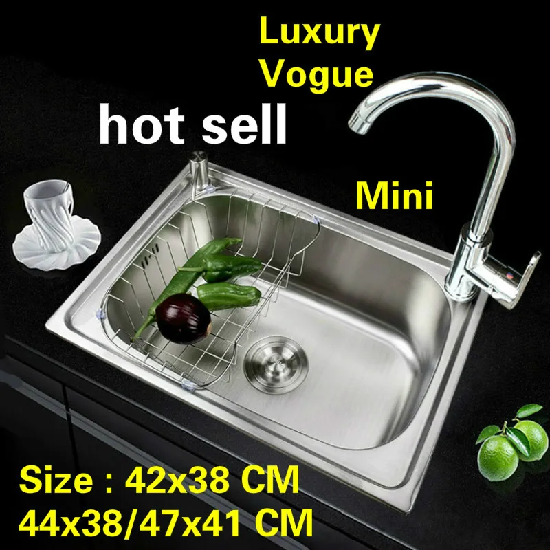 

Free shipping Fashion standard mini balcony sink common 304 stainless steel single slot hot sell 42x38/44x38/47x41 CM