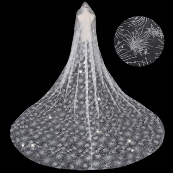 

Sequin wedding accessories champagne 3 meters wedding veil cathedral wedding veil bridal long veils voile mariage