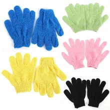 1 Pcs Shower Bath Gloves Exfoliating Wash Skin Spa Massage Scrub Body Scrubber Glove 9 Colors (Random Color)