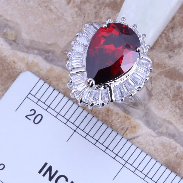Серебряные серьги и кольцо с красным гранатом размеры 6 / 7 8 9 10|silver jewelry set|jewelry