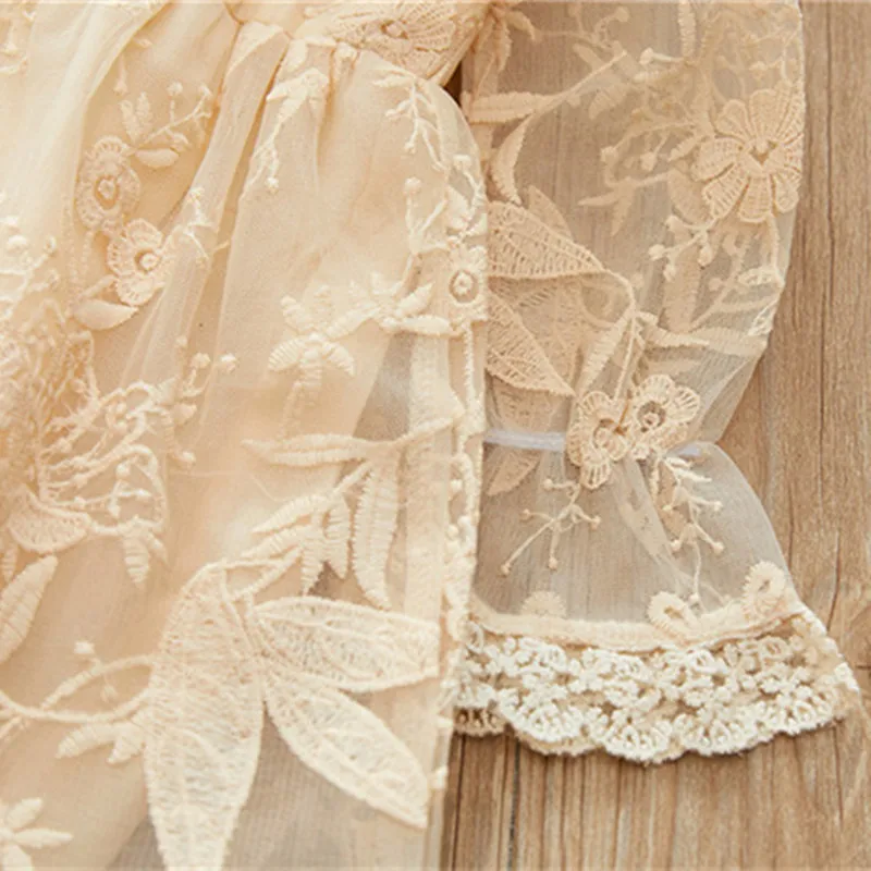 Kids Girls Lace Princess Dress Spring Fashion Toddler Girls Full Sleeve Peter Pan Collar Embroidery Party Dress Baby Dress 2-8Y Kids Girls Lace Princess Dress Spring Fashion Toddler Girls Full Sleeve Peter Pan Collar Embroidery Party Dress Baby Dress 2-8Y