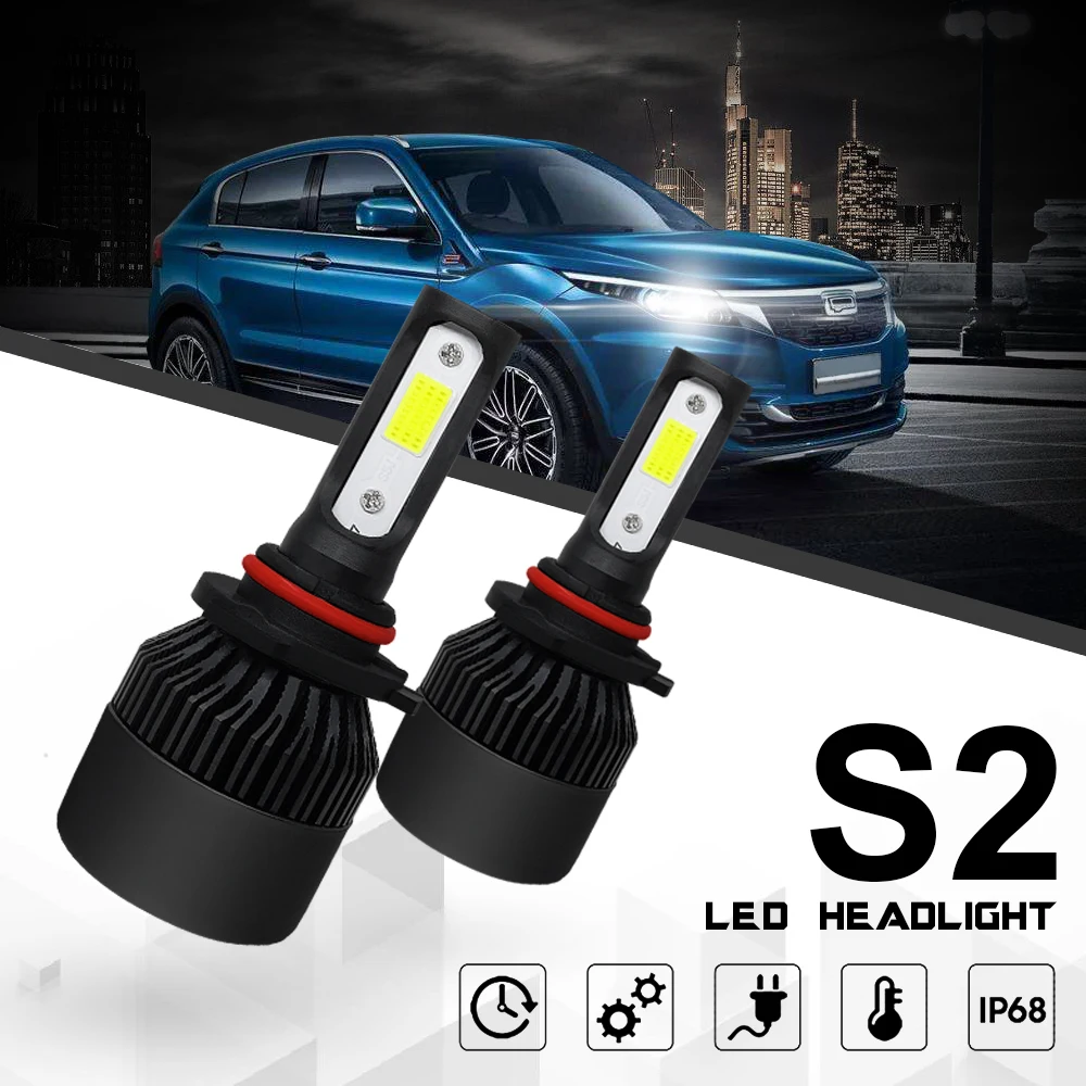 

2x S2 H7 H4 H1 H8/H9/H11 9005 9006 9V 12V 24V IP68 Waterproof 30w 60w 6000k LED Car Headlights Bulbs Car Accseeory For Audi BMW