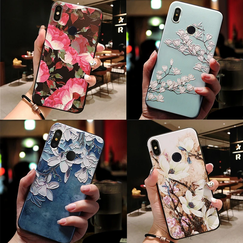 

3D Flower Emboss Case For Xiomi Xiaomi mi a3 9 8 se a2 6x cc9e cc9 note 10 pro soft Case for Redmi Note 8 8T 6 5 7 pro Cover