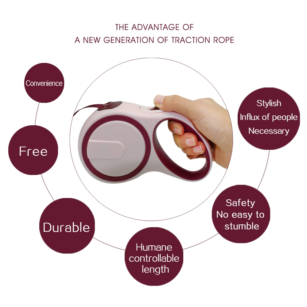 Втягивающийся поводок для собак, поводок для больших собак Автоматическая Тяговая веревка прочный выдвижной Большой пес питомец ходьбе ведет Длина 3-5 м