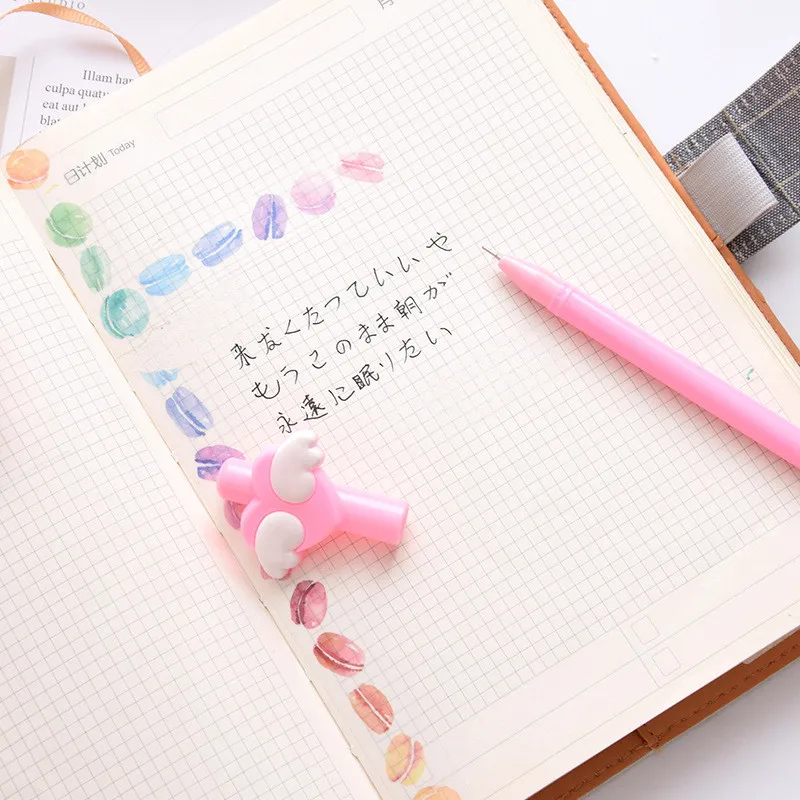 1 шт. Kawaii гелевая ручка для творчества милые крыло узор школьные канцелярские
