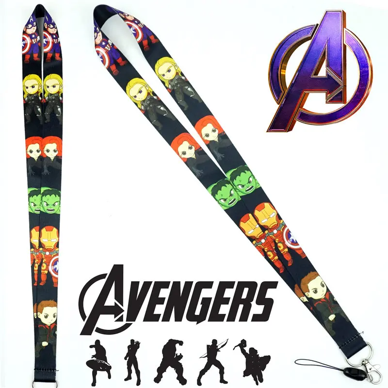 

Superhero Cartoon Lanyards Neck Strap for keys Mobile Phone Straps ID Card Badge Holder Rope Cosplay Key Chain Gift 0733