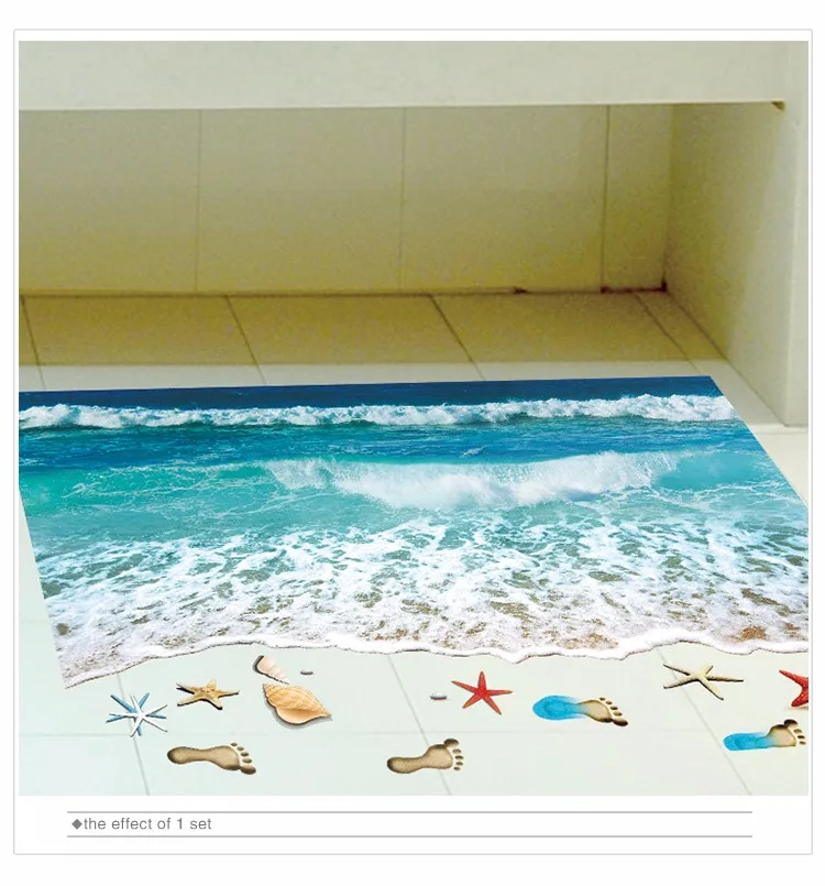[SHIJUEHEZI] 3D напольная наклейка s Морская звезда отпечаток наклейка "пляж" Море Vinilos Paredes для детской комнаты украшения ванной комнаты