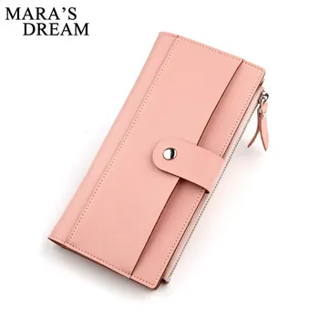 

Mara's Dream PU Leather Women Wallet Long Designer Coin Purses Female Clutch Credit Card Holder Solid Candy Color Hasp Wallets