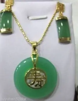 

natural Lucky Stylish Jewelry Set green gem necklace earring Fine Plated Bridal wide watch wings queenLuxury Girls Wedding