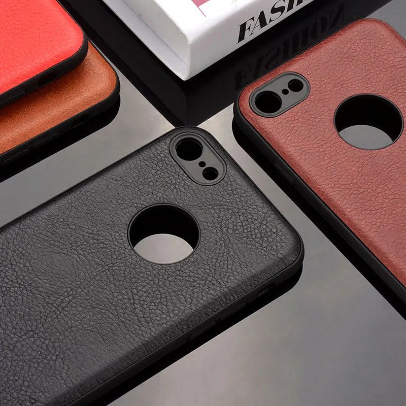 

Case for iPhone 7 8 plus 6 6S Plus X XS funda soft TPU+PU leather skin covers for iphone X XS 8 plus case coque