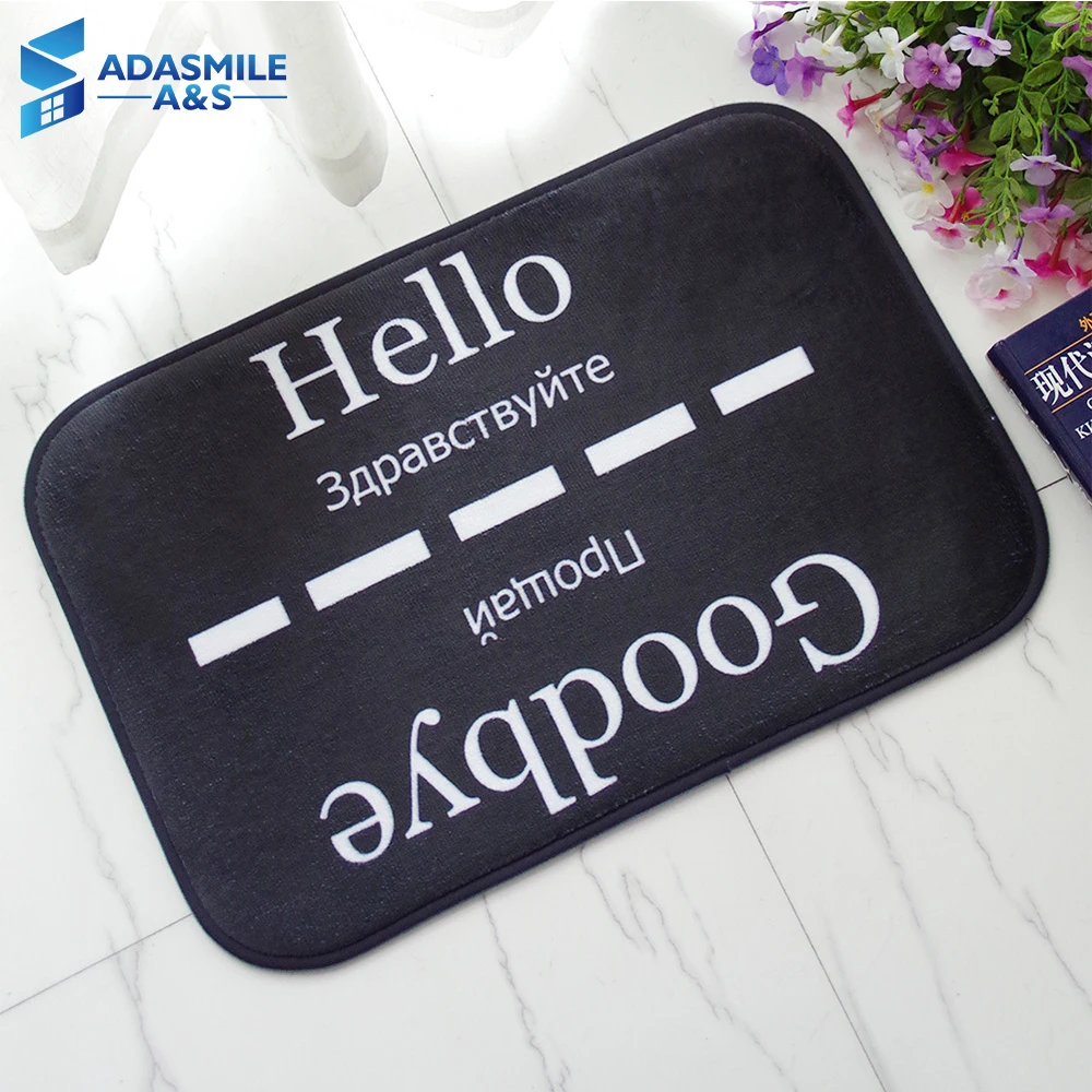 40x60cm Flannel Absorbent Outdoor Entrance Indoor Rugs Mats English Russia Languages Anti-slip Kitchen Carpets Floor Mat Black 40x60cm Flannel Absorbent Outdoor Entrance Indoor Rugs Mats English Russia Languages Anti-slip Kitchen Carpets Floor Mat Black