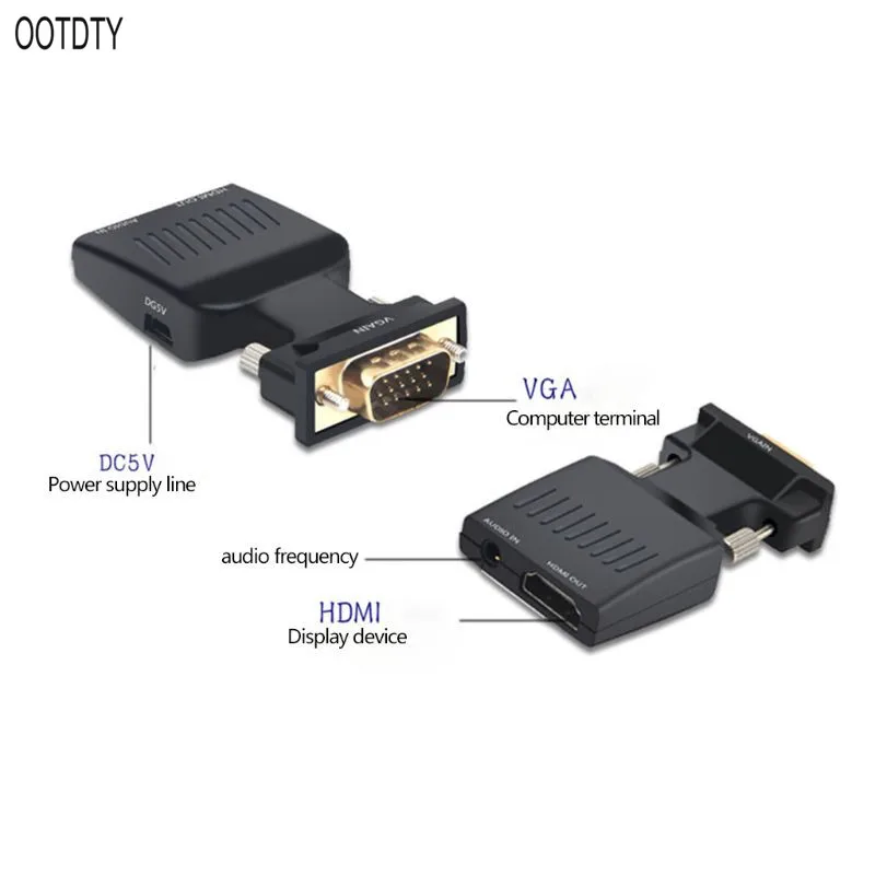 OOTDTY 1080 P HD VGA мужчина к HDMI Женский конвертер адаптер для ПК ноутбук Проектор Монитор Аксессуары