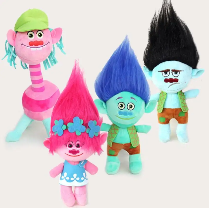 

New 23cm Movie Trolls Plush Toy Poppy Branch Dream Works soft stuffed cartoon dolls The Good luckly trolls gift for Child