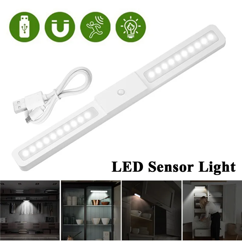 

Smuxi Portable 20 LED Night Light PIR Motion Sensor Cabinet Light USB Rechargeable Stairs Wardrobe Closet Light DC5V