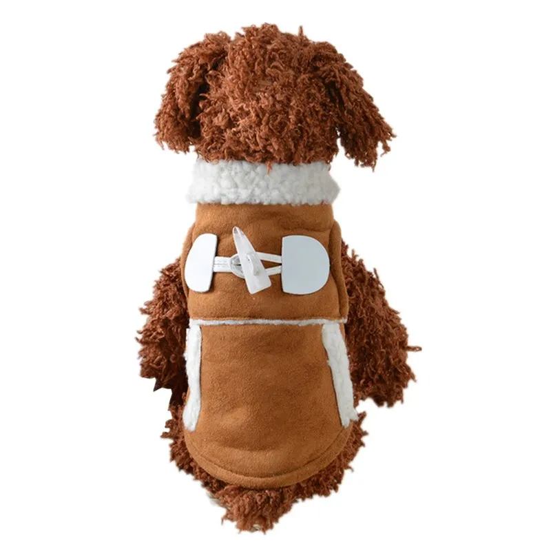 Pet Dog Clothes Winter Jackets Suit Warm Fleece Vest Plush Small Dog Motorcycle Waistcoat Coat Clothing Coats NEW Supplies Pets