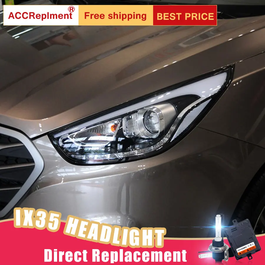 2 шт. светодиодный фары для hyundai IX35 2010-2013 светодиодный автомобильный фонарь ангельские глазки ксенон HID комплект Противотуманные фары светодиодный дневные ходовые огни