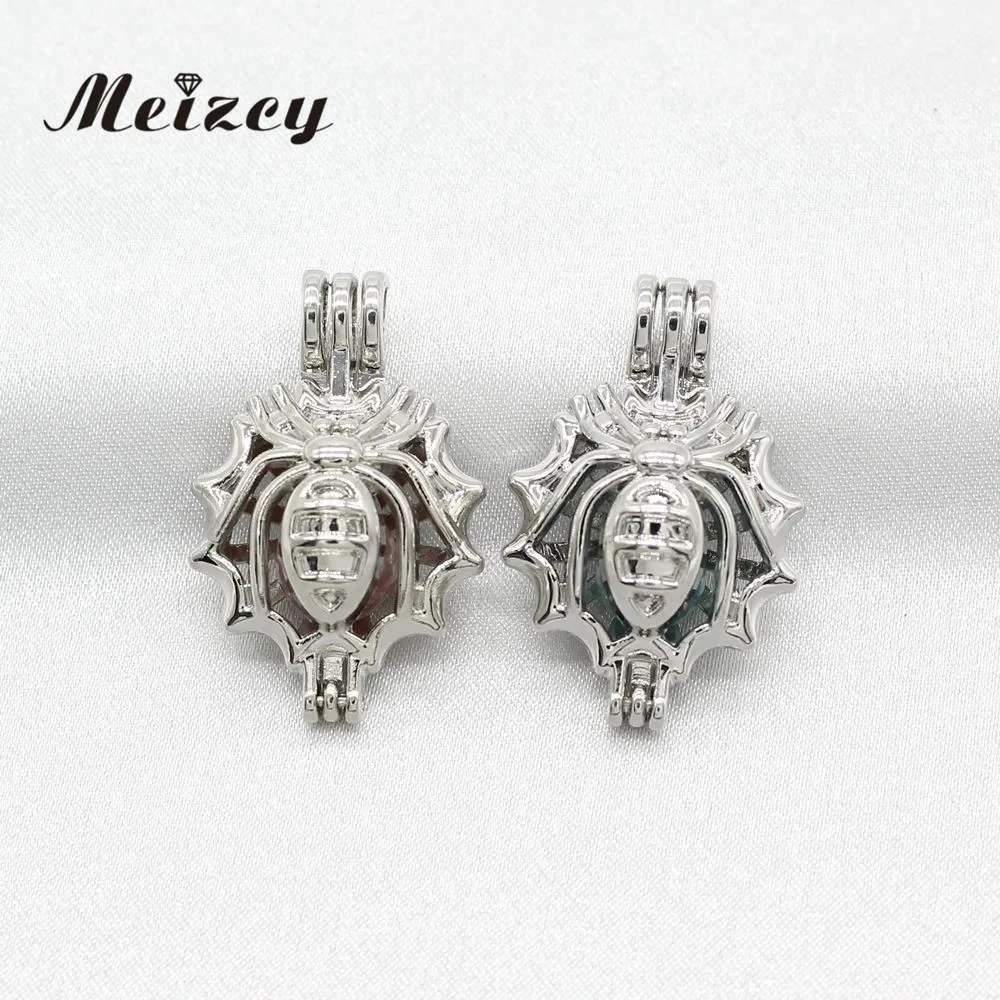 

10pcs Silver Color Insect Spider Pearl Cage Pendant for DIY Essential Oil Diffuser Necklace Making Charms Perfume Aroma Jewelry