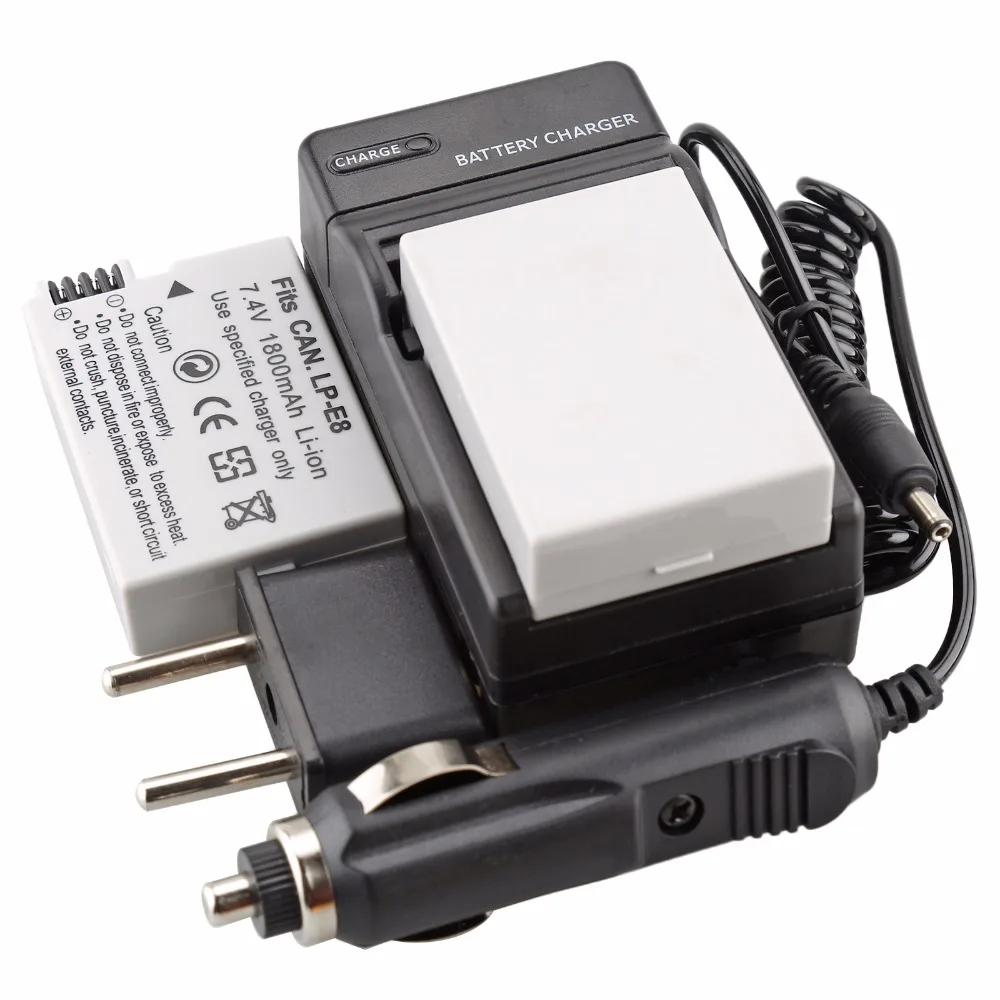 Probty 2Pcs LP E8 LP E8 LPE8 Battery + Charger For Canon 550D 600D 650D