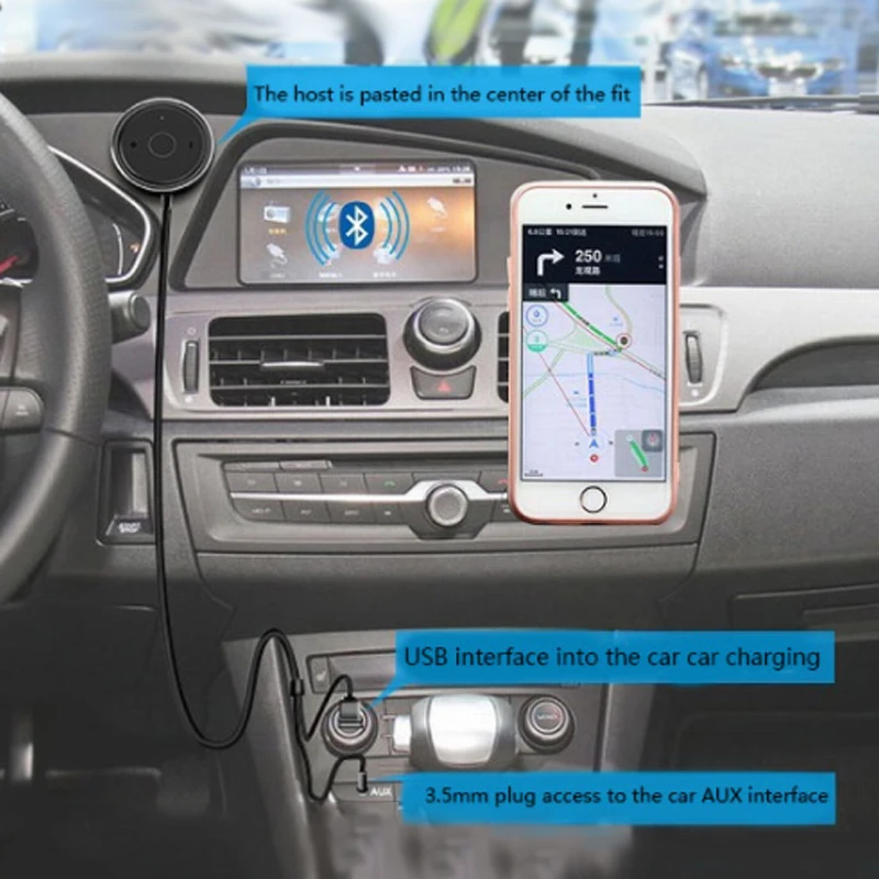 ENKLOV Bluetooth Car Kit 360 Degree Aurround Aound Mini Audio Receiver Bluetooth Transmitter Wireless Bluetooth Car Handsfree ENKLOV Bluetooth Car Kit 360 Degree Aurround Aound Mini Audio Receiver Bluetooth Transmitter Wireless Bluetooth Car Handsfree