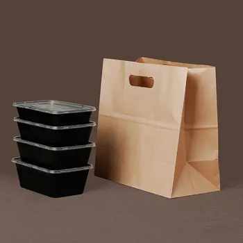 

wholesale 29X28X15CM Take out food packing bag Kraft paper bag,Festival shopping gift bag ,size 100piece\lot