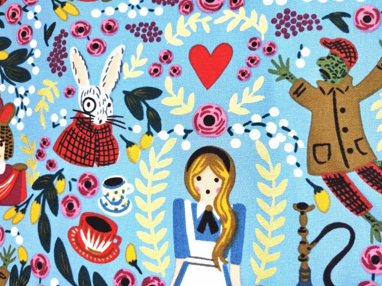 

50*148cm Bronzing Alice in Wonderland DIY handmade patchwork Canvas fabric textile Sewing DIY Tablecloth Sofa Cover