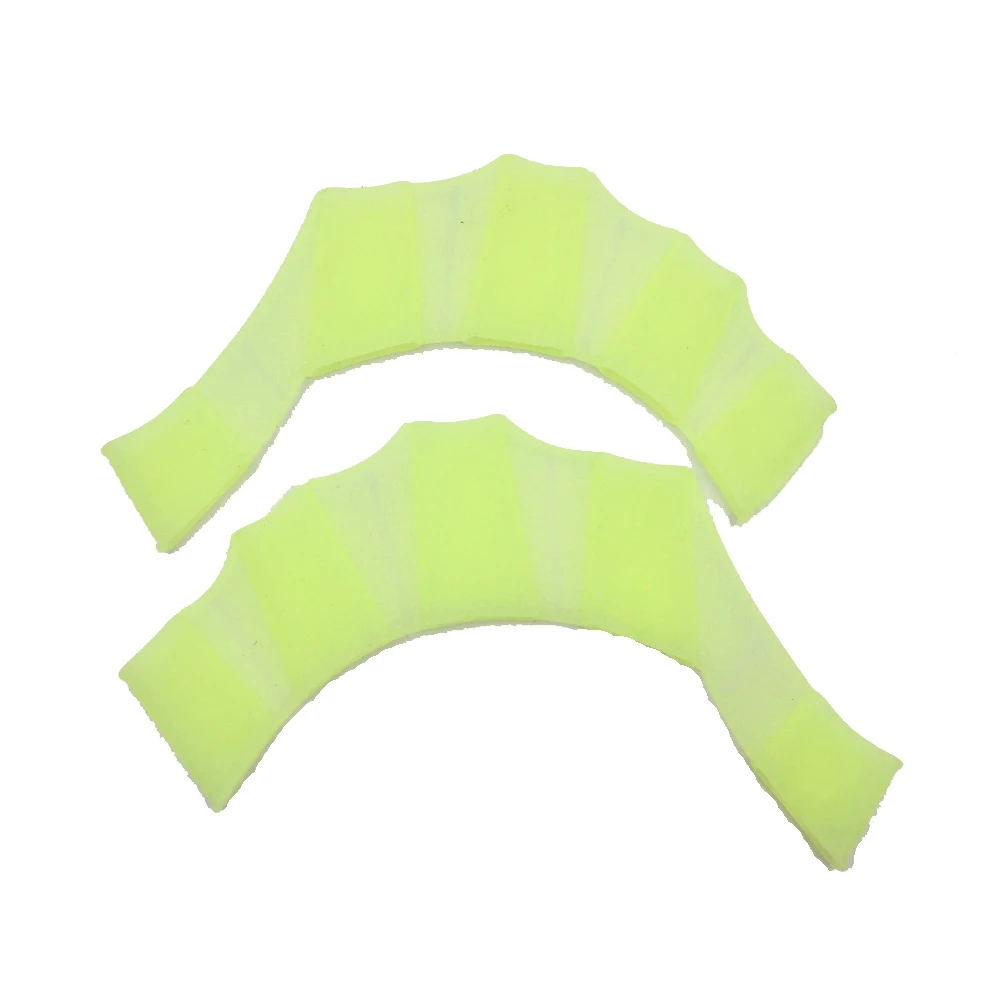 1 пара силиконовые перчатки для плавания тренировочное весло перчатки для дайвинга перчатка для плавания плавники ручной перепонки ласты - Цвет: light yellow