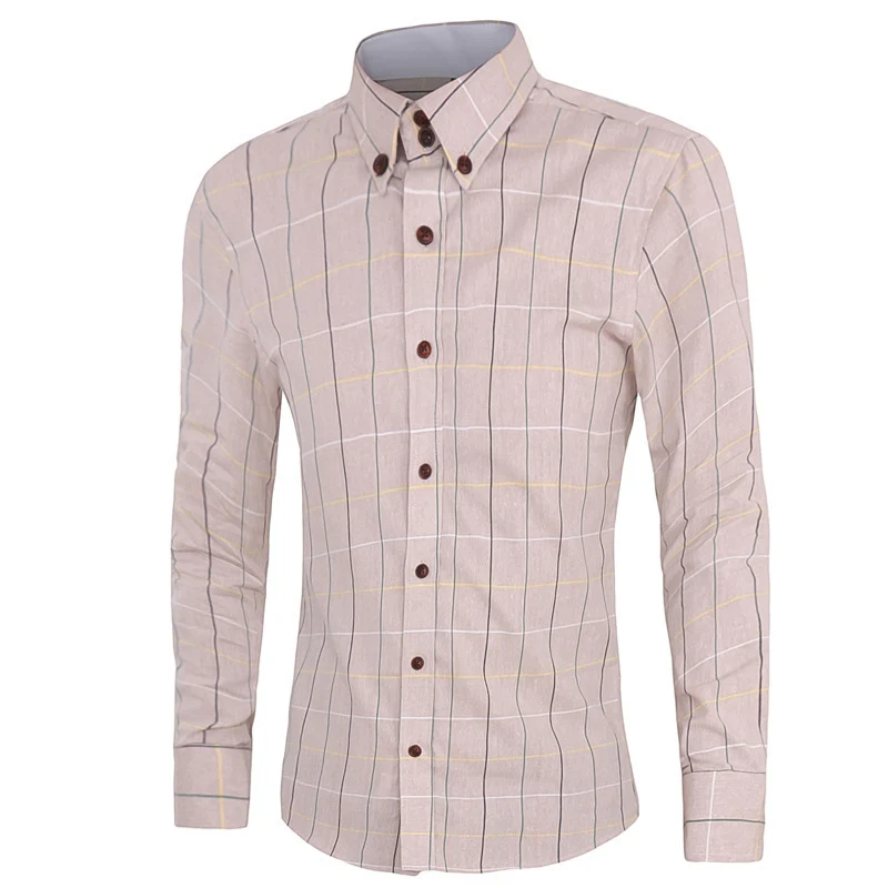 

Zogaa 2019 Men's Plaid Cotton Dress Shirts Male High Quality Long Sleeve Slim Fit Business Casual Cotton Shirt Plus Size 4XL