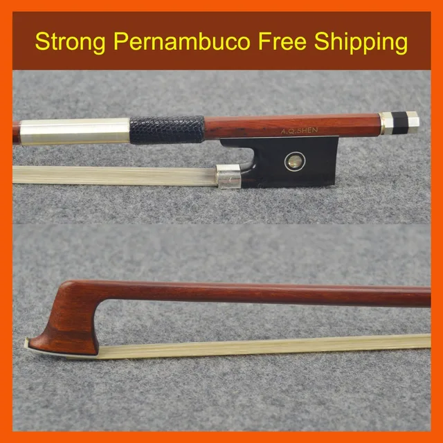 Cheap Strong Master Pernambuco Violin Bow 4/4 Silver Fitted! Well Flexibility, Deep and Sweet Tone Free Shipping With a Hard Wood Case