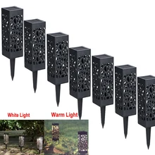2/4/6/8 шт. открытый светодиодный солнечный свет Путь Кола пламя лампы-фонари сад настенный Декор светодиодный резные газонный Светильник Солнечный садовый светильник