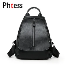 2018 Women Leather Backpack Travel Ladies Softback Sac a Dos Shcool Bags For Teenagers Female Shoulder Bags Mochilas Back Pack