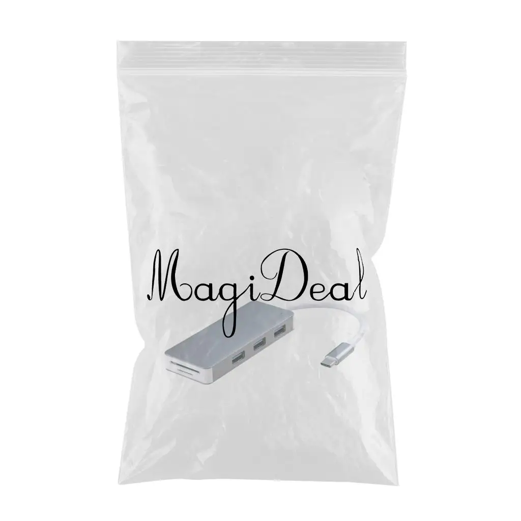 MagiDeal USB C Hub w/3*USB3.0 2*Card Slot Type-C Card Reader for TF 5 Port Type C Combo Hub