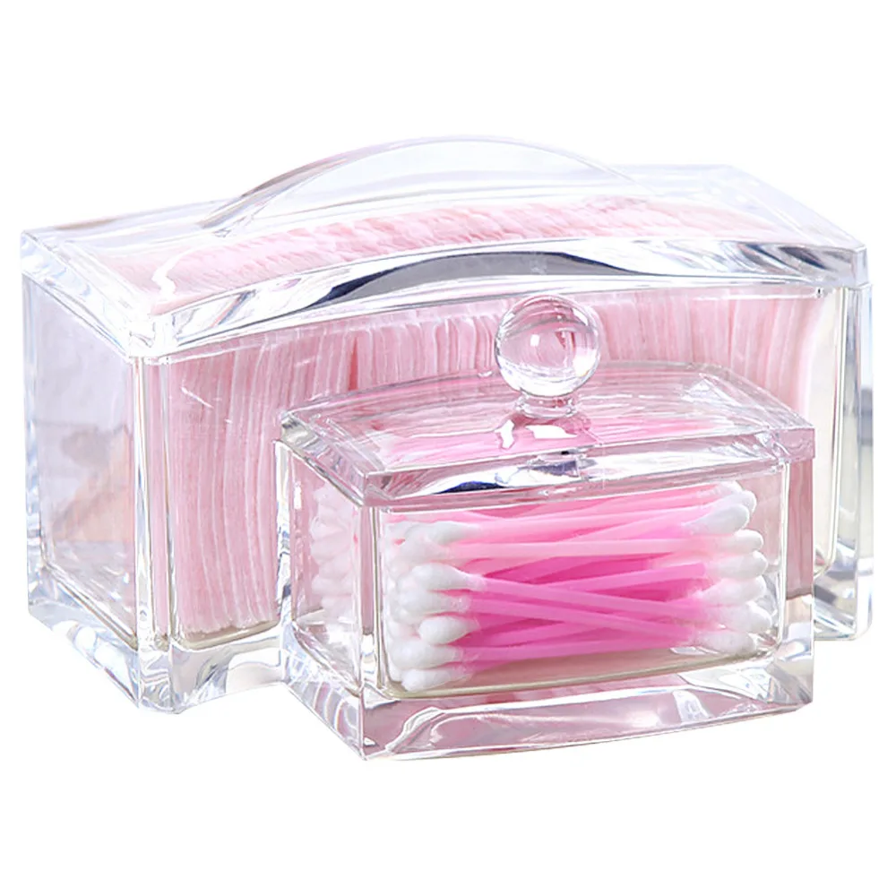 Buy Acrylic Cotton Pad Organizer Storage Box Makeup
