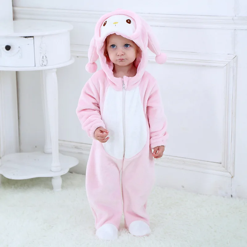 SAILEROAD Baby Girls Boys Winter Kigurumi Pajamas Cartoon Cute Rabbit Animal Onesies Kids Sleepwear Flannel Warm Jumpsuit Pijama - Цвет: same picture