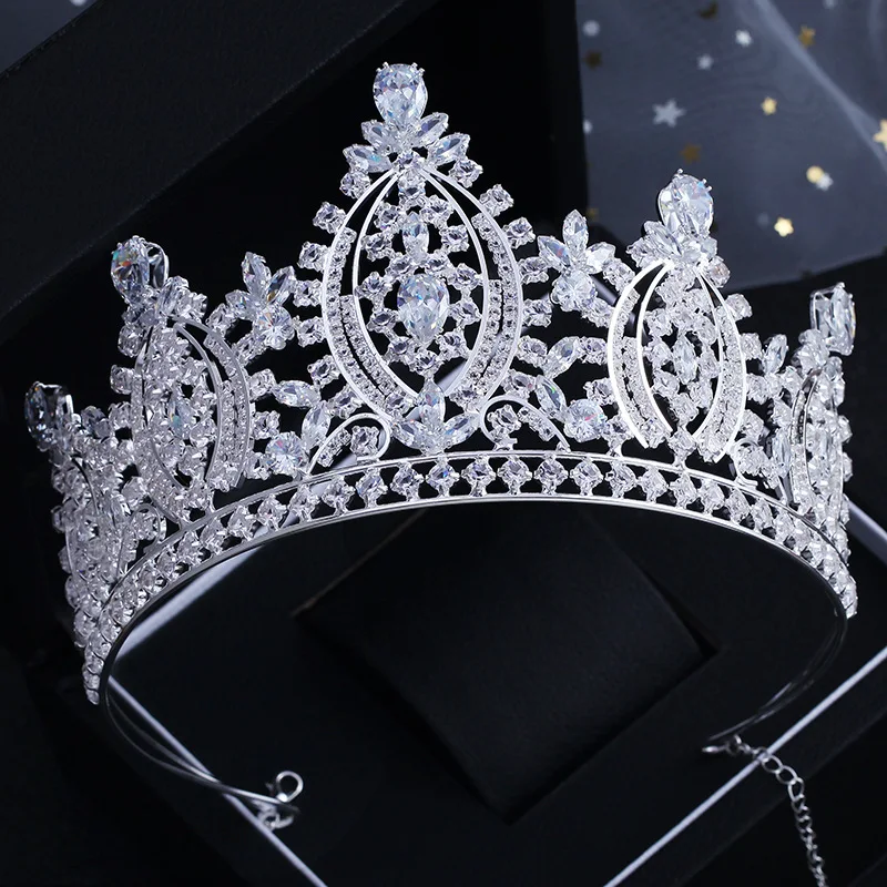 Exquisite Sparkling Zircon Bride Wedding Tiaras Headpieces CZ Bridal
