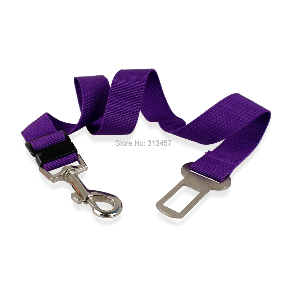 Dog Leash Nylon Adjustable Dogs Pet Safety Car Seat Belt Vehicle Lead Clip 7 Colors Length 70cm