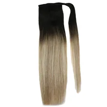 Full Shine Ponytail Extensions Clip in 80g/100g Machine Made Remy Wrap Around Ponytail for White Women Straight Hair Extension